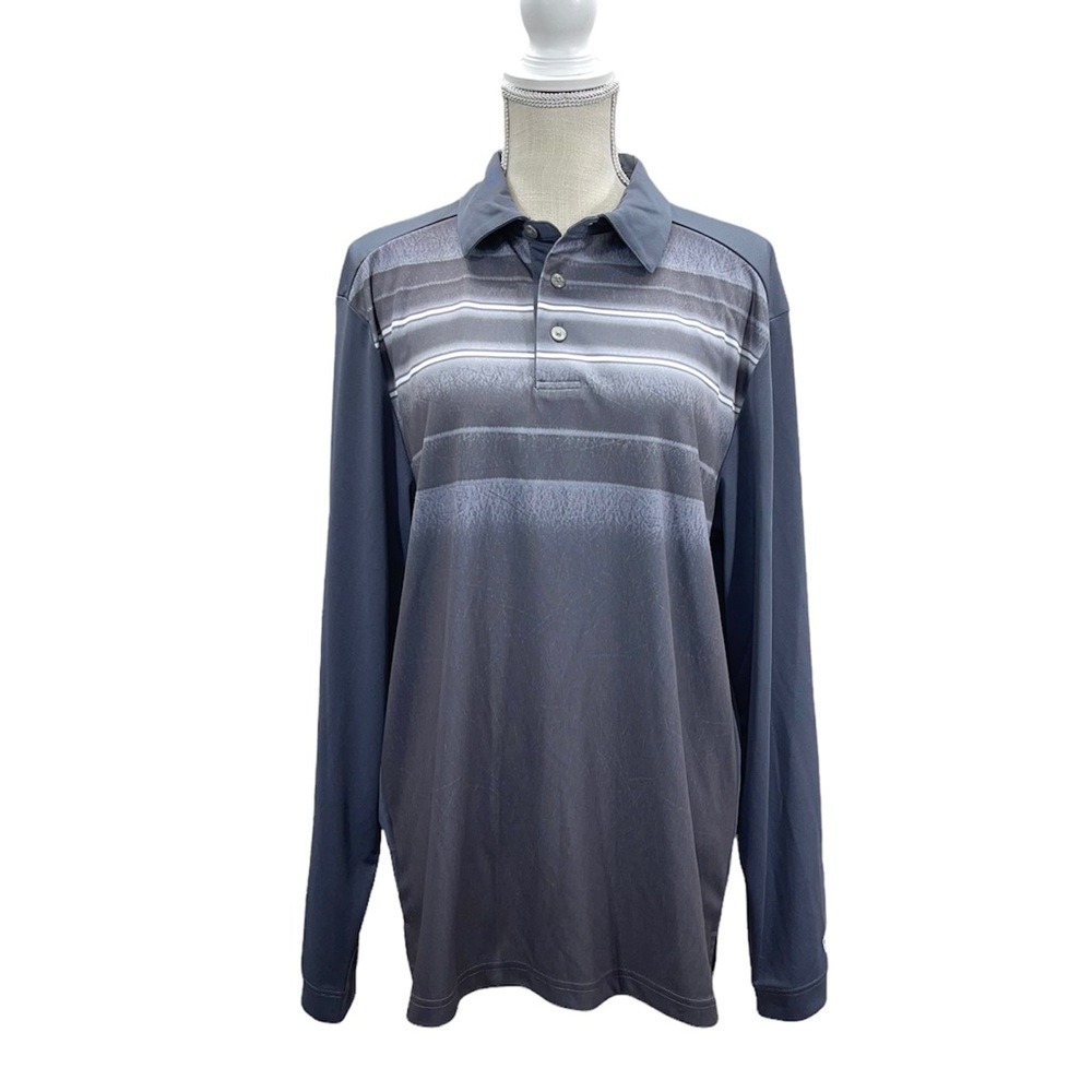 NWT PRO TOUR Mens Grey Long Sleeve Polo Golf Shirt Size Medium